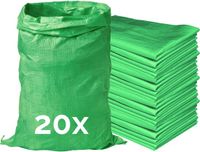 Garronda 85 x 50 cm 20 stuks Zandzakken Puinzakken Geweven Zakken Groen GD-0258