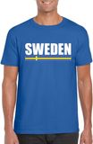 Bellatio Decorations Zweden Blauw Zweden supporter t-shirt voor heren - Zweedse vlag shirts S