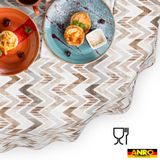 ANRO Tafelkleed Zigzag Bruin Ovaal 200x140cm