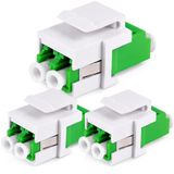 1aTTack.de 3x glasvezel keystone-connectoren OS1 / OS2 (APC) LC duplex female naar LC duplex female singlemode groen