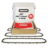 Oregon V68X3 zaagketting, 3 stuks, volle beitel, grijs