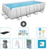 Bestway Rechthoekig Power Steel Zwembad - 488 x 244 x 122 cm - Grijs