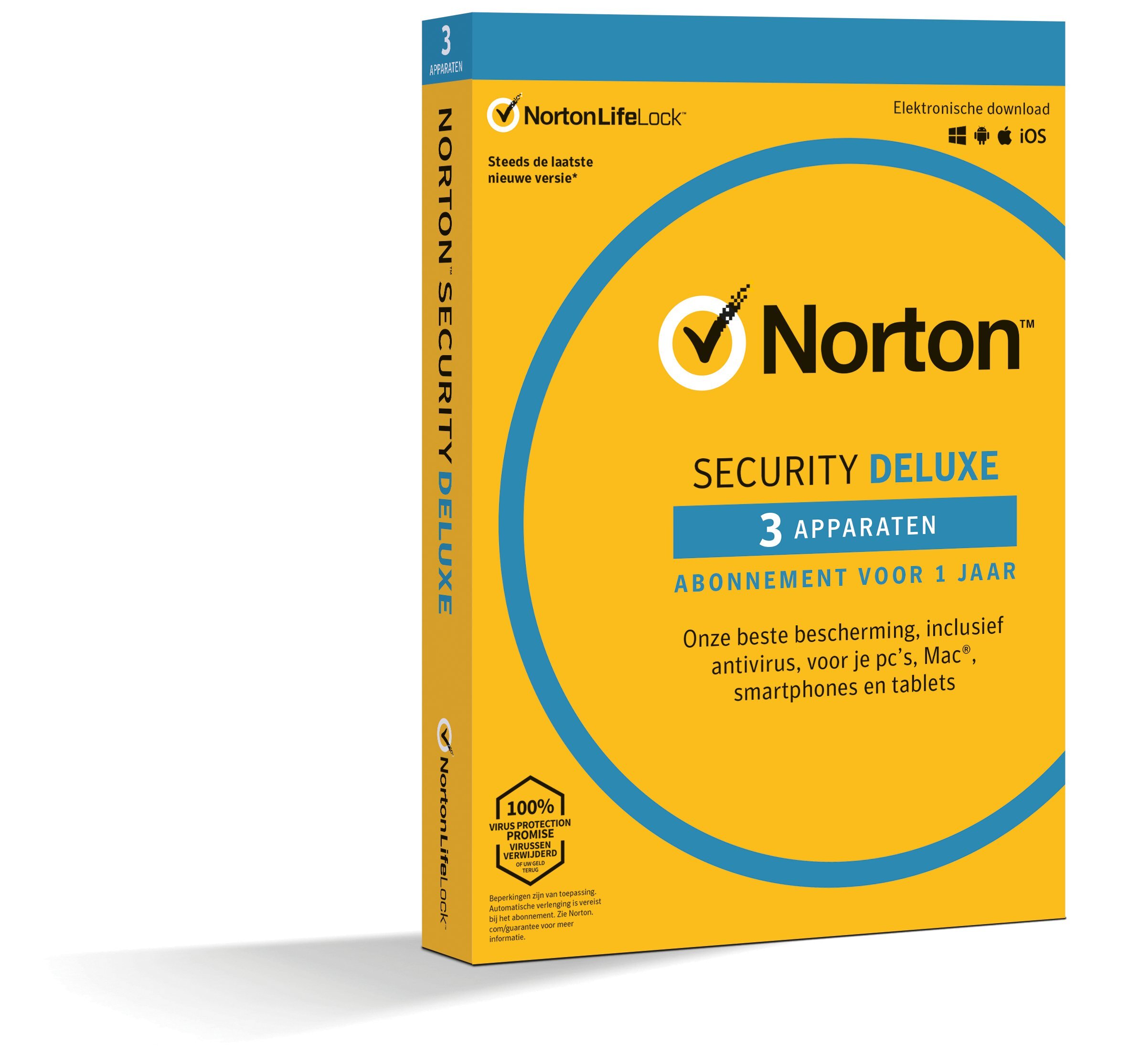 Norton Security Deluxe 3-Apparaten 1jaar 2021 - Antivirus inbegrepen - Windows | Mac | Android | iOS