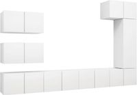 vidaXL - 8-delige - Tv-meubelset - bewerkt - hout - wit