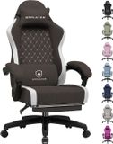 GTPLAYER - Gaming Stoel - Ergonomisch met Ademende Stof en Voetensteun - Bruin