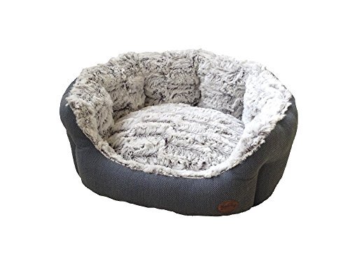 Nobby Cacho Ovaal Comfort Bed, 55 x 50 x 21 cm, Grijs Blauw