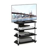 Furinno Econ Easy Assembly 4-Tier Petite TV-standaard, Americano/roestvrij staal