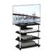 Furinno Econ Easy Assembly 4-Tier Petite TV-standaard, Americano/roestvrij staal