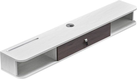 Vevor TV-meubel met Kabelgat, Hangend TV-meubel, Wandmontage, 140cm, Wit