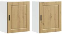 vidaXL Keuken Wandkasten 2 stuks Porto Bewerkt Hout Artisanaal Eikenkleur
