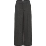 Ichi IHKATE SUS OFFICE LONG WIDE PA Dames Broek - Dark grey melange - Maat S