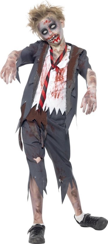 Generik Zombie School Boy kostuum - Schooljongen Halloween verkleedkleding maat 122/134