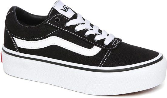 VANS MY Ward Platform (Canvas) Black/White - Maat 35