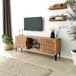 Hanah Home Unité TV en chêne rustique avec cadre en métal, 100% pin, pieds antibactériens et antirouille | 150 x 40 x 30 cm | Parfait pour la décoration traditionnelle et industrielle