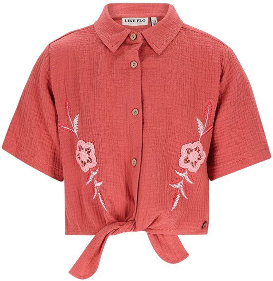 Like Flo Cecile Flo girls knotted oversized blouse - Desert stone - Maat 104