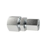 Riegler GV126LSTRED Rechte reduceerschroefverbinding, buis-buiten-Ø moffen 12/6 mm, PN max. 315 bar, SW1 19, SW2 22, SW3 14, verzinkt staal