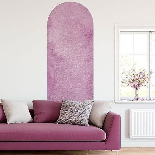 Ambiance Sticker Vliesbehang - Roze Aquarel Boog - 140 x 45 cm