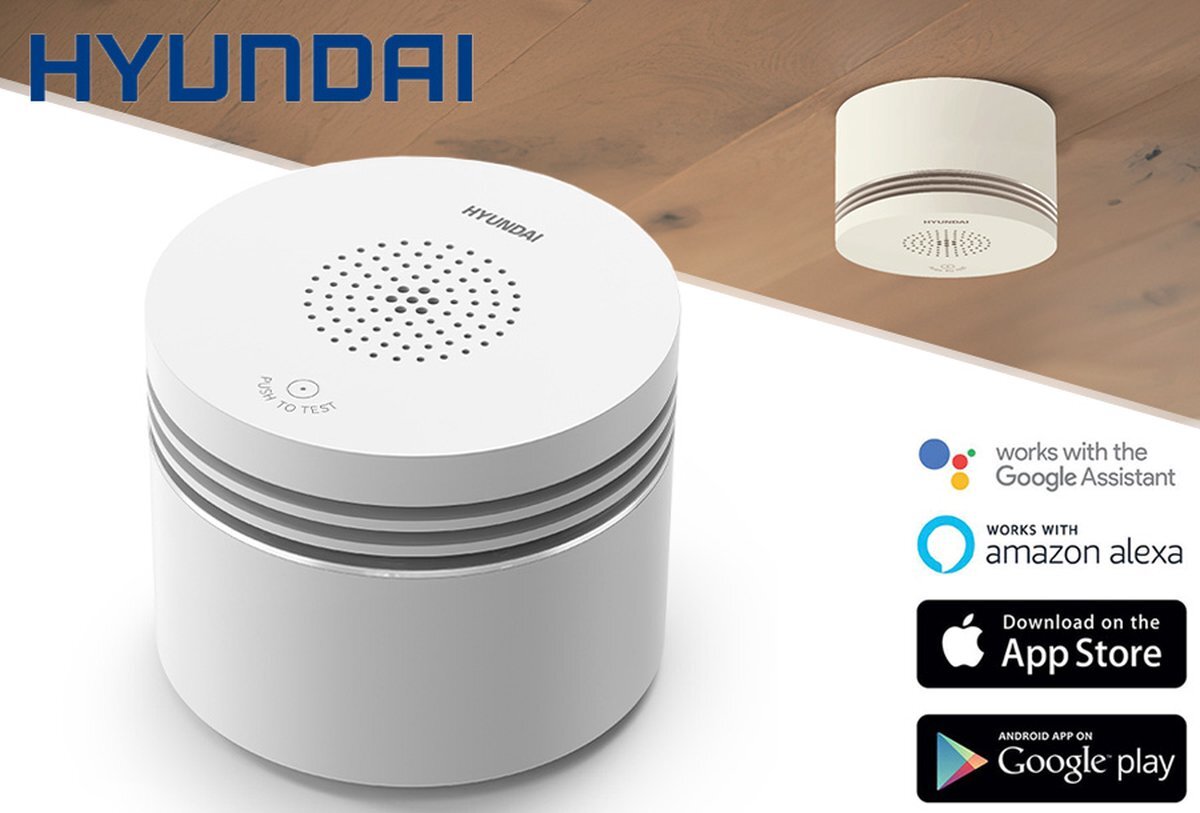 Hyundai Smart Wifi Rookmelder – Bedienbaar Via je Telefoon – Alarm van 85 Decibel