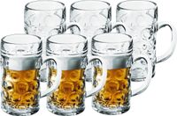 Santex Bierpullen/bierglazen - 12x - halve liter/50 cl/500 ml - onbreekbaar kunststof - 0,5 liter pullen - Bierfeest/Oktoberfest pul