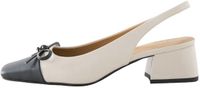 Next - Dames - Forever Comfort® hakken met hielbandje, vierkante neus en blokhak - Crème