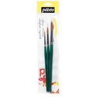 Pébéo Pebeo - Set penselen - 3 stuks - rond - maat: 12, 4, 8