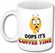 Bellatio Decorations Collega Cadeau Koffiemok - wit - Oh No Its Coffee Time - 300 ml - Kantoorhumor serie