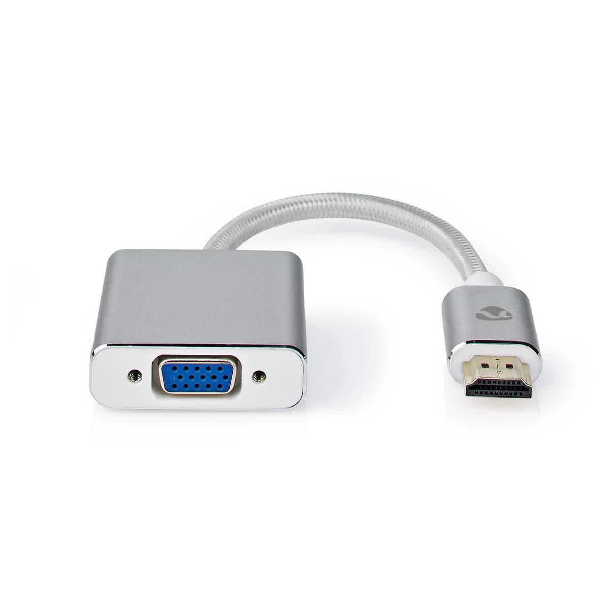 Nedis CCTB34900AL02 HDMI naar VGA Adapter - 0.2m - Zilver