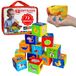 Jouets Montessori Cubes de jeu Bébé - Blocs d'empilage et blocs de construction - 12 Pièces - Dès 1 An