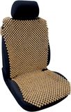 Merkloos / Sans marque Beige Houten Kralen Autostoelhoes - Zomer Stoelhoes - Comfortabel Rijden - Natuurlijke Houtmassage - Universele Pasvorm