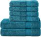 Komfortec Handdoekenset – Set van 6 - 4x Handdoek 50x100 cm en 2x Badhanddoek 70x140 cm - 100% Katoen -Turkis