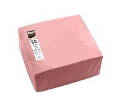 PRONAPPE - 50 Cocktailservetten 20x20cm 2-laags Poederroze