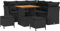 vidaXL Tuinbank Set Zwart Poly Rattan