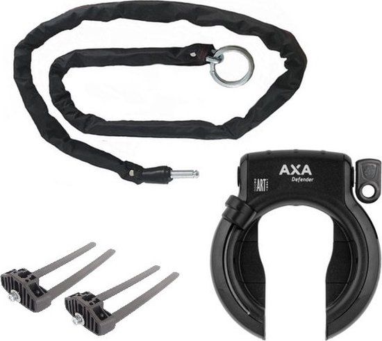 Axa Defender Ringslot ART2 Zwart + Insteekketting 100 cm 5,5 mm + Flex Mount