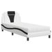Viana Lit "Viana" avec matelas similicuir noir et blanc 90x200 cm
