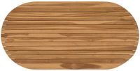 vidaXL Tafelblad 110 x 55 x 3,5 cm Ovaal Massief Teakhout Naturel