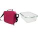 Nerthus FIH 1501 zwarte thermische lunchtas met glazen vershouddoos 1 l isolerende tas met handvat ideaal voor werk kantoor
