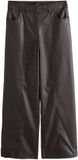 Next Dames Broek van imitatieleer met wijde pijpen - Chocolate Brown