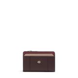 PIQUADRO - Portefeuille avec Porte-monnaie en Cuir - Femme-Bordeaux et Rose