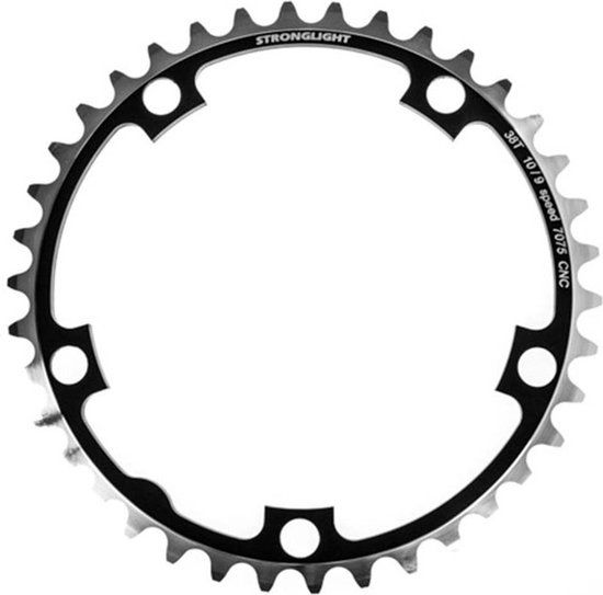Stronglight 5 arm steek 130 38t - Zwart - Aluminium - Racefiets