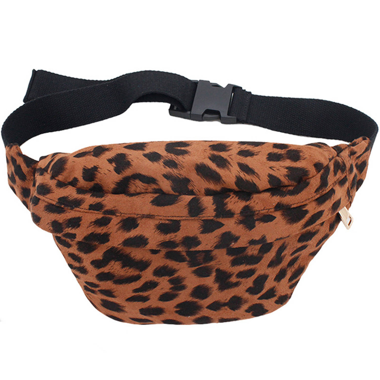 Bellatio Design Heuptasje/buideltasje/fanny pack bruine luipaardprint 26 x 16 cm - Panterprint/dierenprint - Festival musthaves - Festival tasjes - Wandeltasjes - Documententasje voor op reis