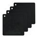Smithcraft Siliconen potmat voor aanrecht Trivet Pads Hittebestendige tafelplacemats 4 stuks, maat: 19,9 x 17,5 cm, kleur: zwart, vorm: vierkant