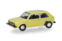 Herpa Modelauto VW Golf I, briljantgeel (TT-schaal), miniatuur schaal 1:120, verzamelobject, Made in Germany, kunststofmodel