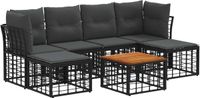 vidaXL Buiten bank set 7 st Zwart en Donker Grijs Polyester