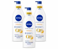 Nivea 3 x Q10 Lotion corporelle raffermissante avec pompe - Vitamine C - Hydratation 48 heures - Pour peau normale - 400 ml - Pack économique