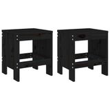 vidaXL Tuinstoel Terras Grenenhout Zwart (2 stuks)