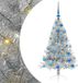vidaXL Kunststof Voorverlichte Kerstboom met 150 LED Zilver 120 cm PET