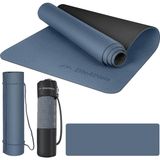 Tapis de yoga antidérapant - 6 mm - TPE - 183 x 61 cm - Avec sac de transport et sangle