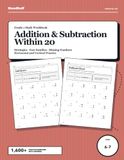 Grade 1 Addition & Subtraction Within 20 Math Workbook