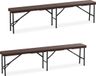 Merkloos Relaxdays Bierbank set van 2 - Inklapbaar - Campingbank - 180 cm - Bruin