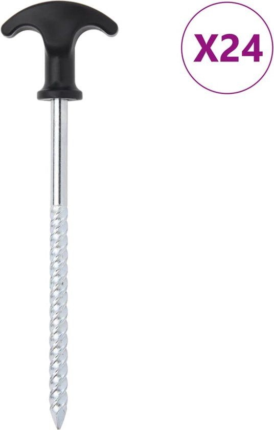 vidaXL Tentharingen - 24 stuks - Ø7 mm - 17 cm - Gegalvaniseerd staal
